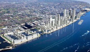 Artists impression showing the masterplan evolution of Liverpool Waters © The Peel Group