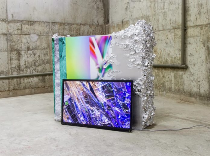 Neverwet (dreama)%2c video 9mins 34secs%2c Neverwet (dry fold)%2c plinth 135x35x35cm%2c Kinman Gallery%2c Adham Faramawy%2c 2013 copy