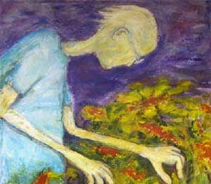 man with flowers