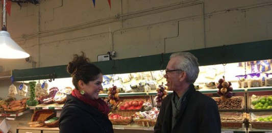 Artists Haleh Jamali and Jeff Young in K&N Greengrocers