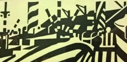 Dazzle Ship Print (detail) at the Walker