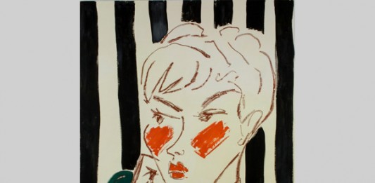 Ella Kruglyanskaya, Pixie on Stripes, 2015 Courtesy the artist and Thomas Dane Gallery, London.