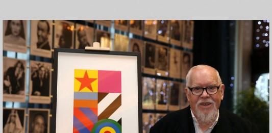 Sir Peter Blake with his new limited edition, Dazzle, 2016. Photo: Gareth Jones
