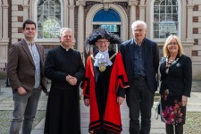 From left to right: Gavin Davenport, Project Manger for My Bluecoat, Reverend Dr Crispin Pailing, Rector of Liverpool, Councillor Tony Concepcion, Lord Mayor of Liverpool, Bryan Biggs, Artistic Director at Bluecoat and Ann Concepcion, The Lady Mayoress of Liverpool.
