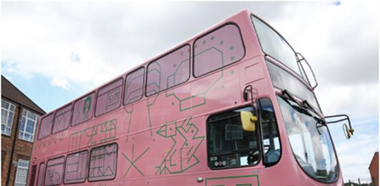Hato and Childwall Sports & Science Academy, Hello Future Me, 2016. Commissioned by Liverpool Biennial in partnership with Arriva. Photo: Gareth Jones