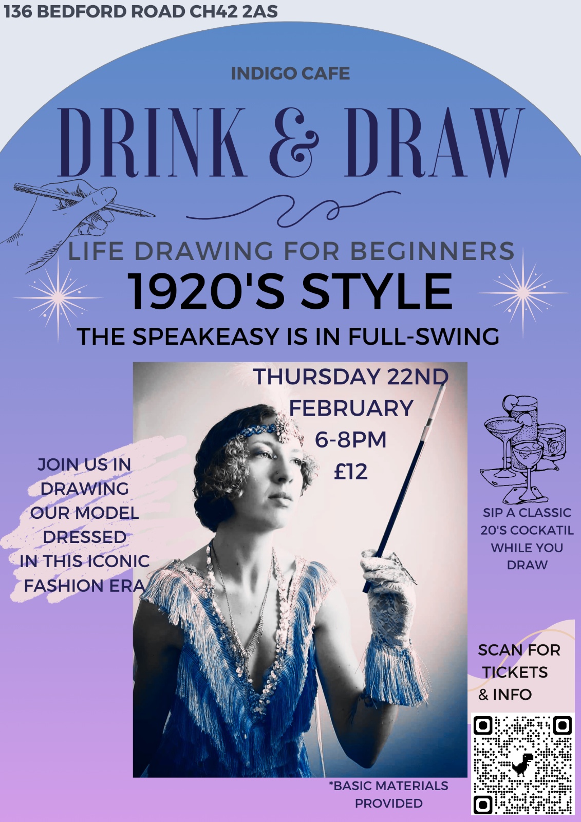 Indigo Cafe: Roaring 20s Drink & Draw