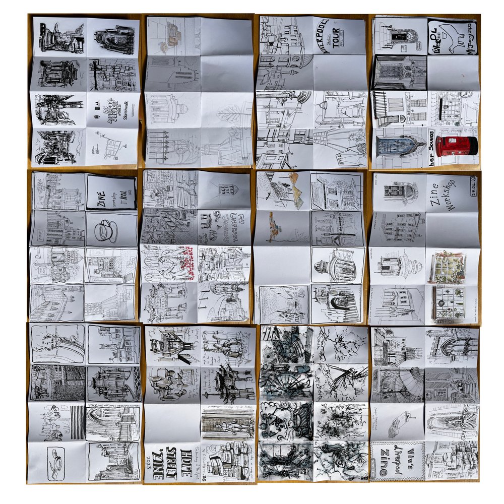 Liverpool Independent Art School: Urban Sketch Walk and Zine Making - the Rialto Area