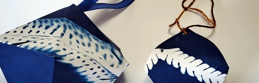 Festive Cyanotype Baubles